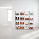 Estante de almacenamiento de madera para casa de muñecas en miniatura, escala 1:12, blanco, 16 estantes de rejilla, estante de pared decorativo para casa de muñecas, estantería de exhibición, casa de muñecas