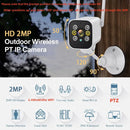 2K luz dupla colorida visão noturna detecção de corpo rastreamento automático câmera de vigilância externa sem fio icsee