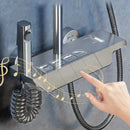 Juego de grifo de ducha para baño con 4 funciones, pantalla digital, termostato, ducha de agua caliente y fría, mezclador de alto caudal, grifería de cobre.