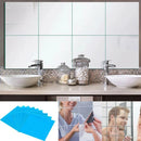 16 pegatinas de espejo de pared cuadradas de 15 cm, plateadas, decorativas para el hogar, impermeables, autoadhesivas, para espejo de baño