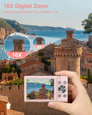 Cámara digital de 2,7K con enfoque automático para vlogs, cámara HD de 48 MP con videocámara de pantalla grande de 2,8" para fotografías para niños y adultos.